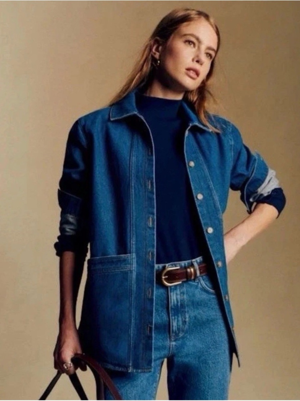 SÉZANE Will Forever Denim Indigo Jacket Women’s Oversized Size (M) - Picture 2 of 9